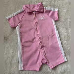 Puma Pink Baby Romper with Zipper